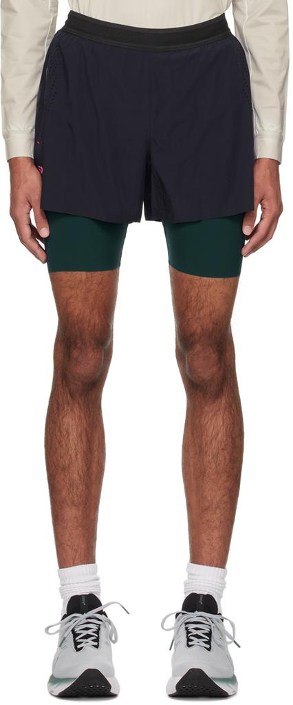 Soar Running Navy Dual Shorts