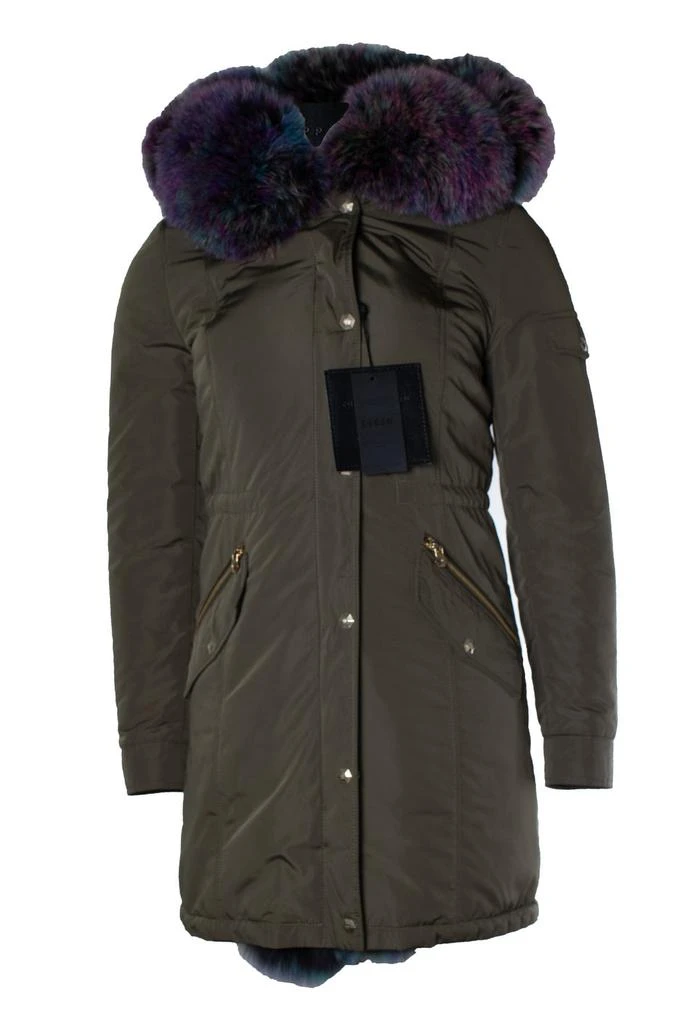 Philipp Plein Philipp Plein, green fur parka with removable lining