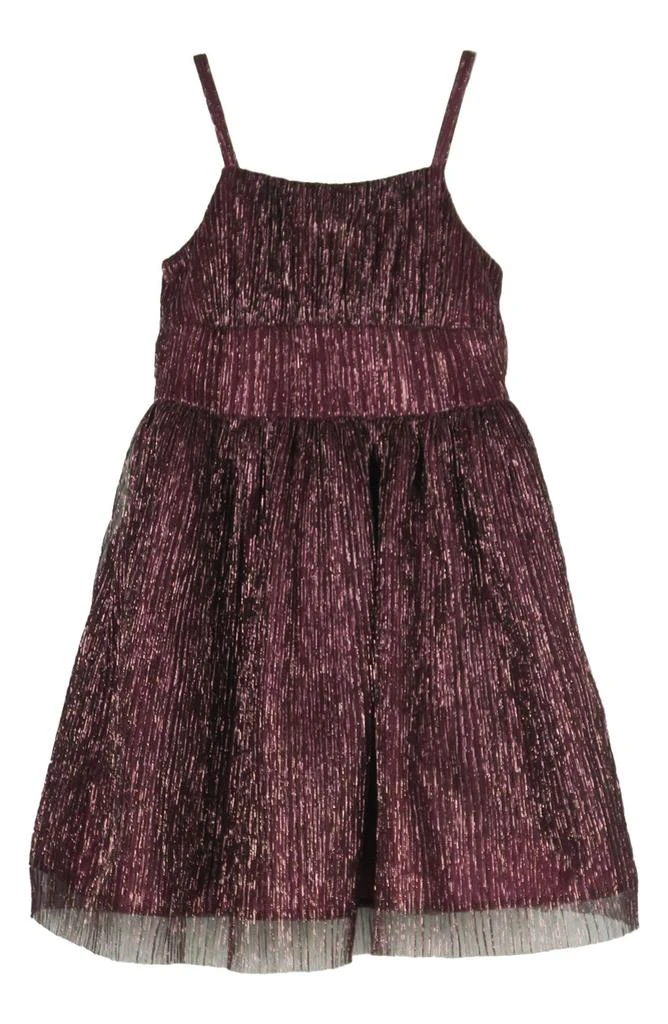 Zunie Kids' Metallic Plissé Party Dress 1