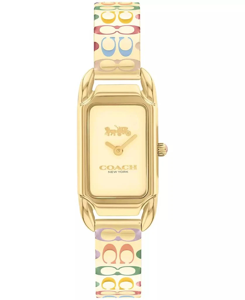 COACH Women's Cadie Rainbow Gold-Tone Stainless Steel Bangle Bracelet Watch 17.5mm x 28.5mm 1