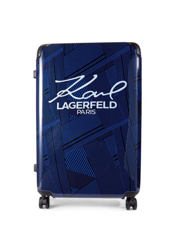 Karl Lagerfeld Paris 28 Inch Peri Stripe Spinner Suitcase