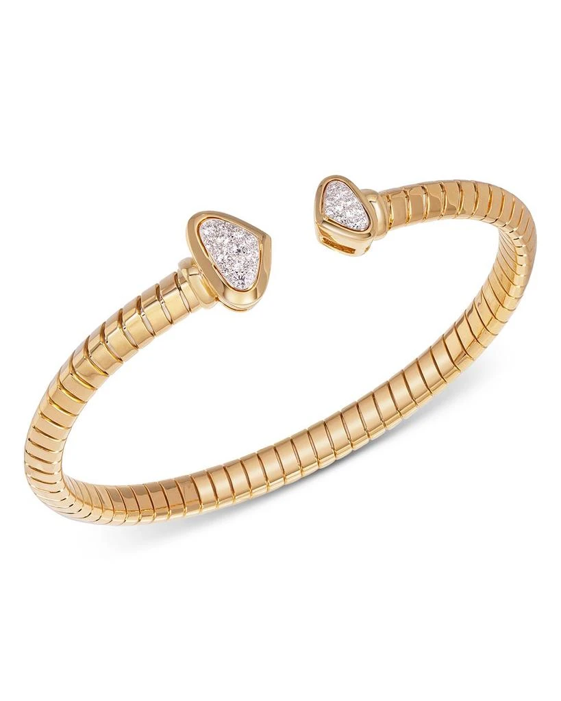 MARINA 18K Yellow Gold Trisolina Small Castanga Pavé Diamond Bangle Bracelet 1