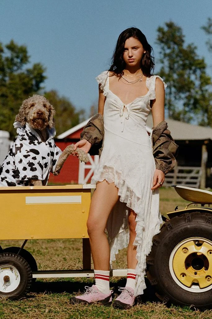 Urban Outfitters UO Hyacinth Lace Spliced Midi Dress 1