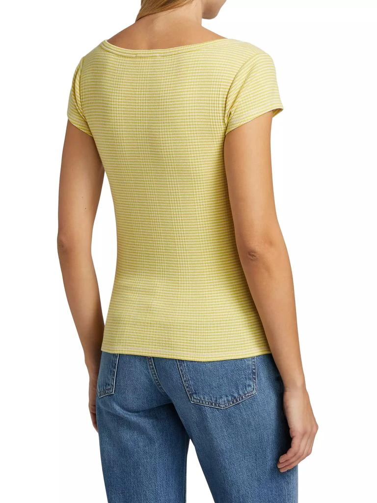 Splendid Selena Striped Rib-Knit T-Shirt 5