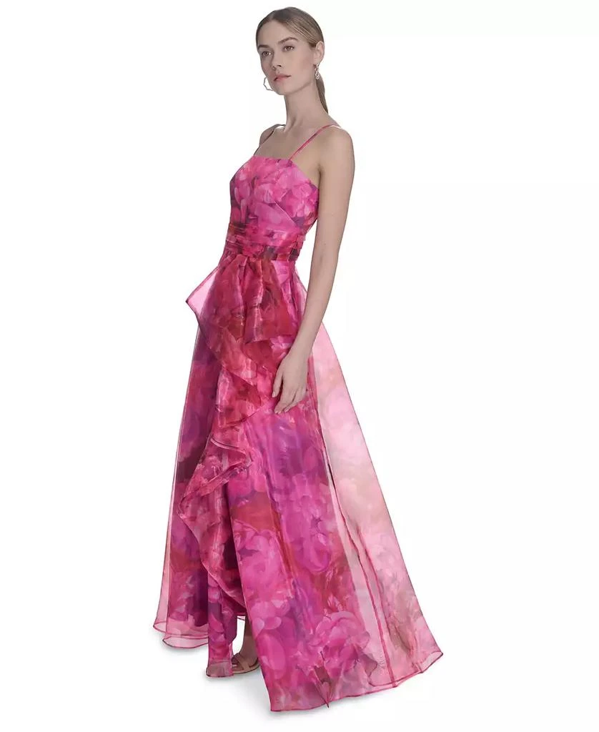 Eliza J Women's Square-neck Floral Print Organza Gown 3