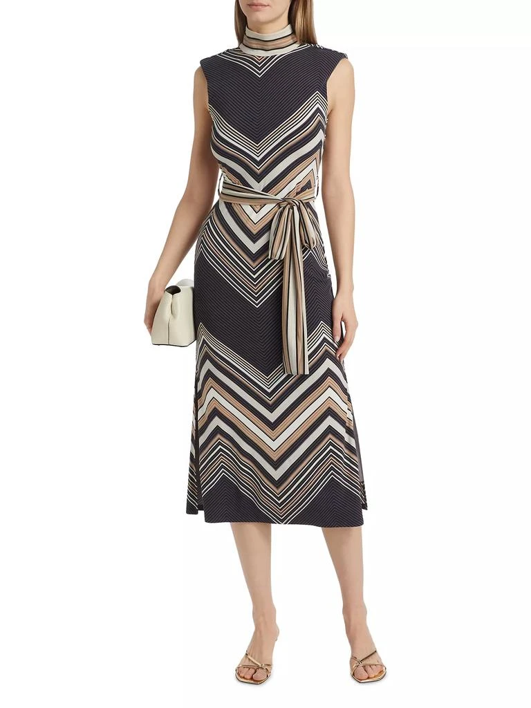 Ramy Brook Karolina Chevron-Print Sleeveless Midi Dress 3