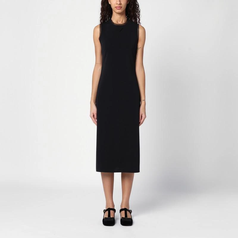 white christmas dresses Prada Italy. Black Viscose/Poly Blend Knee-Length Dress main image 0
