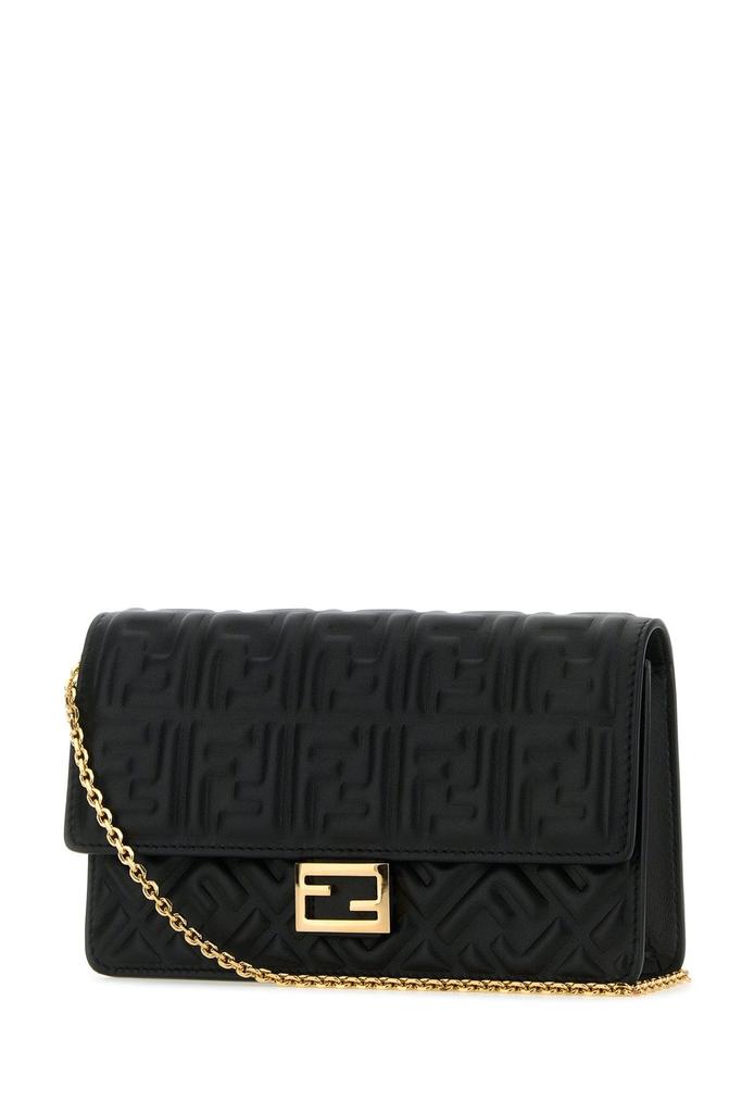 Fendi Black nappa leather Baguette wallet