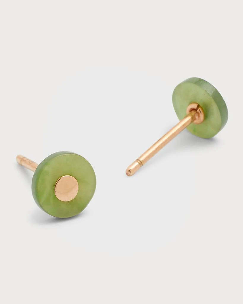 Ginette NY Donut Jade Rose Gold Stud Earrings 3