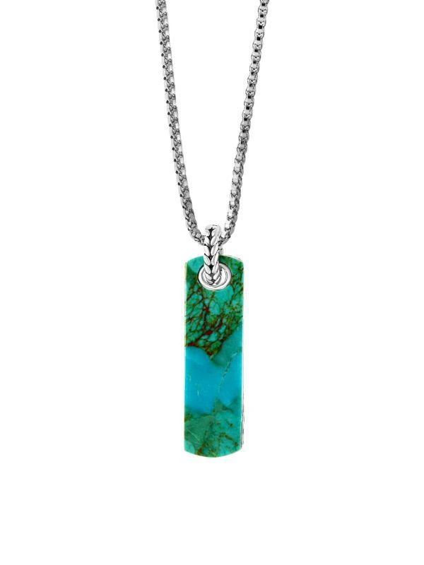 Effy Sterling Silver & Turquoise Tag Pendant Necklace 1