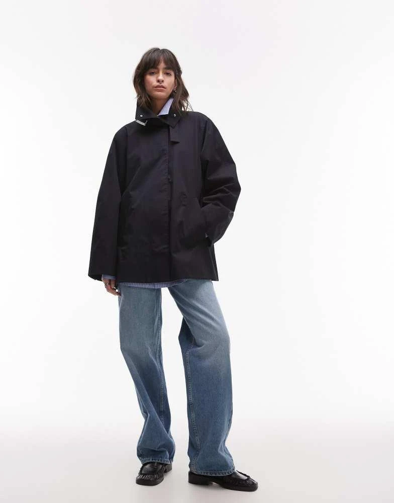 Other Stories short trench jacket with strap funnel neck detail