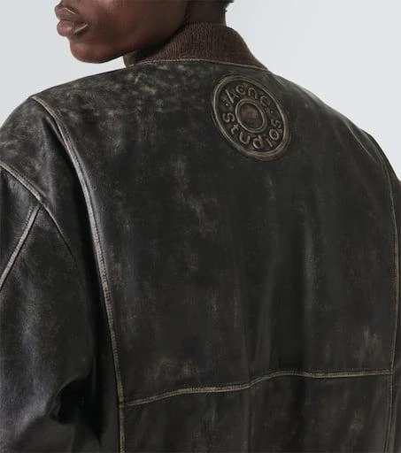 Acne Studios Distressed leather bomber jacket 6