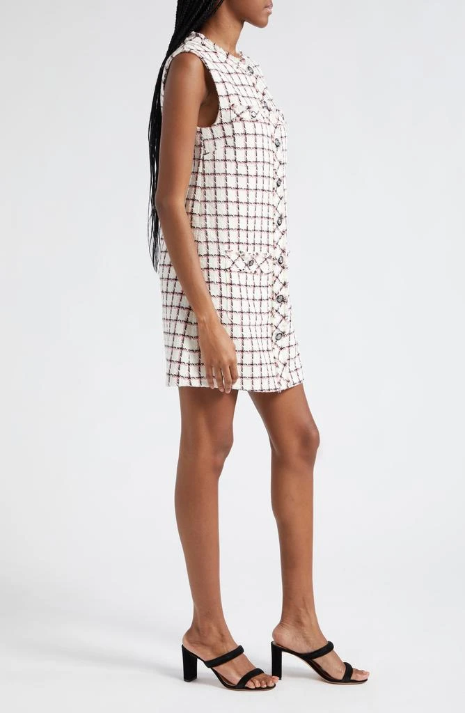 VERONICA BEARD Laurel Windowpane Plaid Sleeveless Tweed Minidress 3