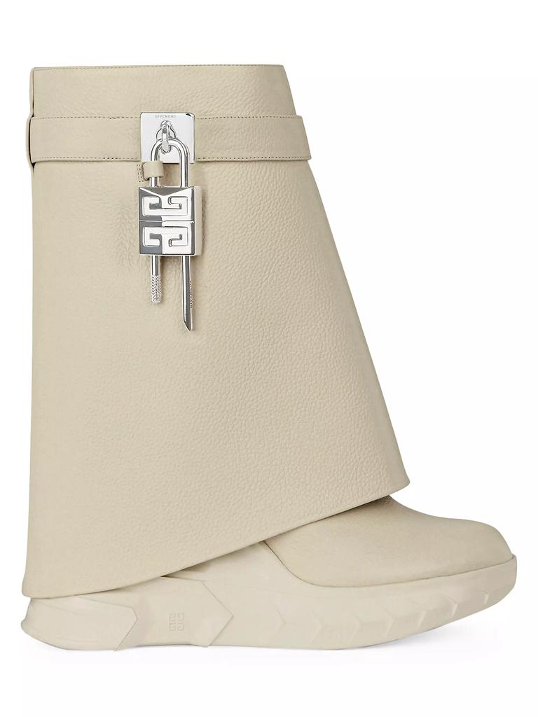 Givenchy Shark Lock Biker Ankle Boots in Grained Leather