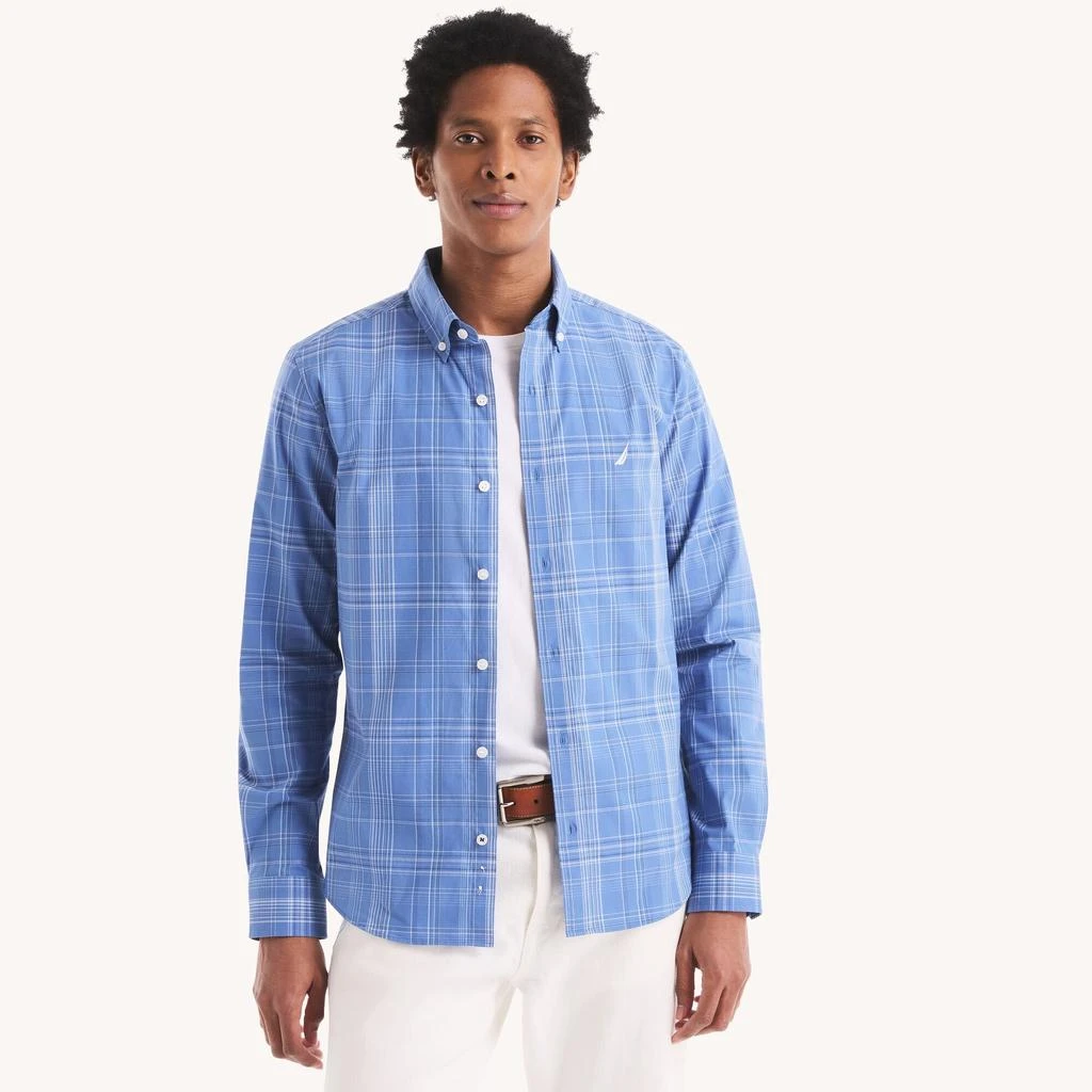Nautica Mens Slim Fit Wrinkle-Resistant Plaid Shirt