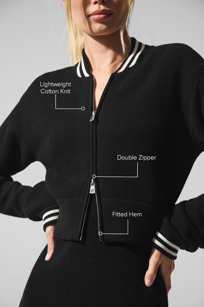 Shop Tennis Club Sweater Knit Full Zip Jacket - Pink Wild Rose