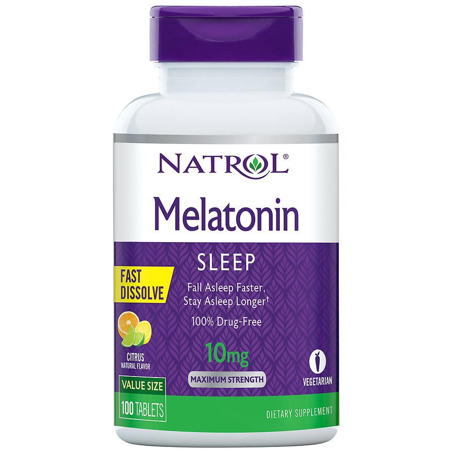 Natrol Melatonin 10 mg Maximum Strength Fast Dissolve Tablets Citrus