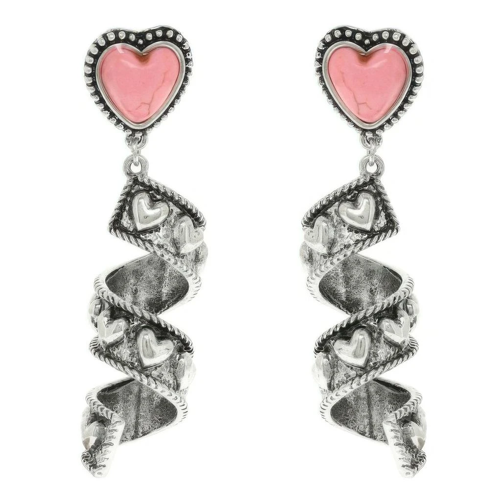 TRUEDAMES Western Turquoise Heart Spiral Earrings 3