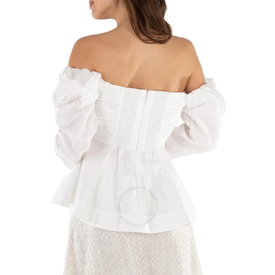 Aje Ladies Ivory Cotton Poplin Strapless Valentina Bow Top 3