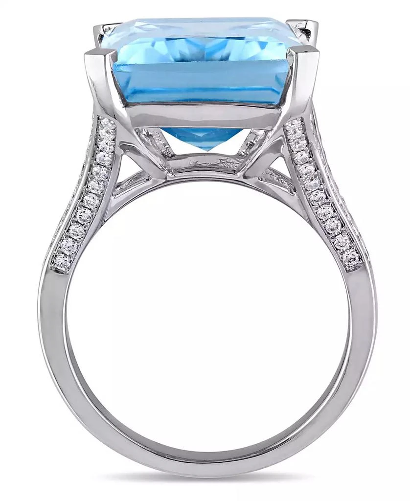 Macy
s Blue Topaz (18 ct. t.w.) and Diamond (1/2 ct. t.w.) Octagon Ring in 14k White Gold 3