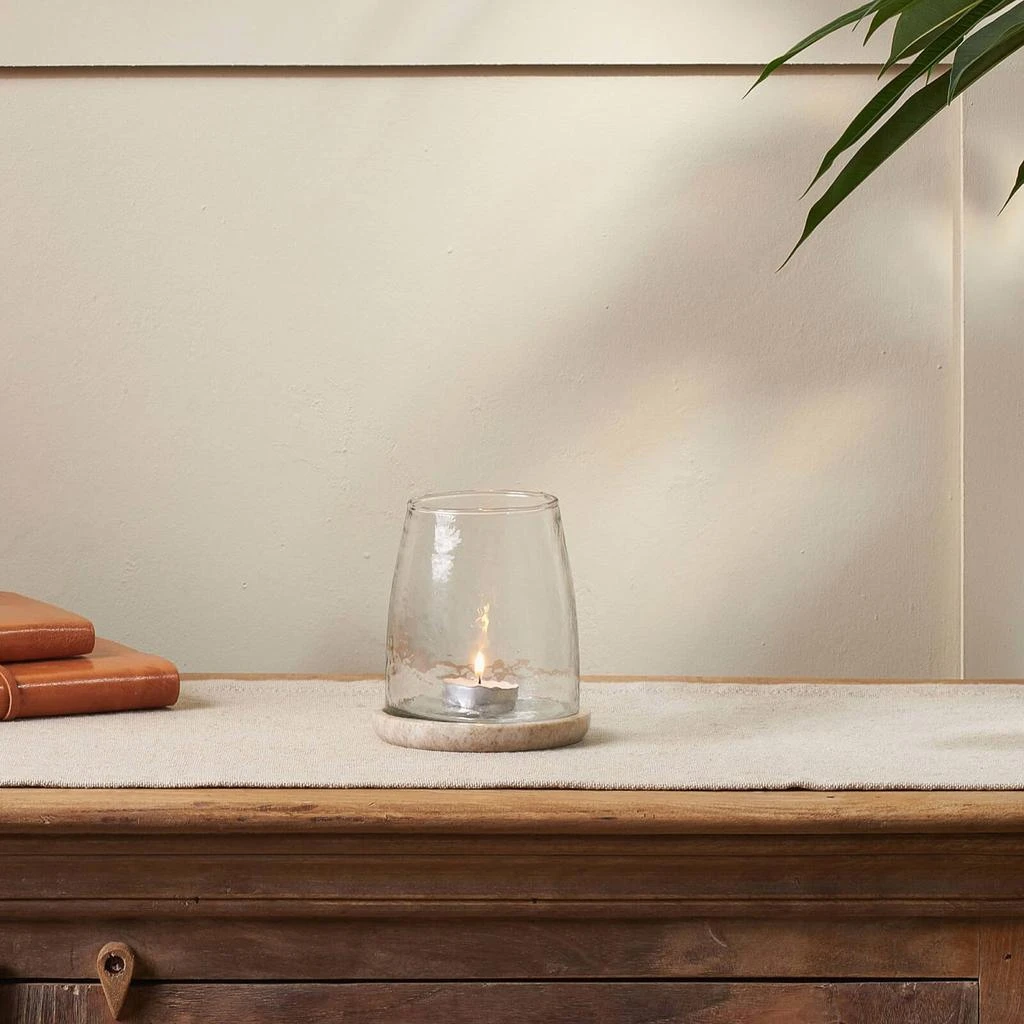 Nkuku Nkuku Sikkim Marble Tealight Holder - Clear 2