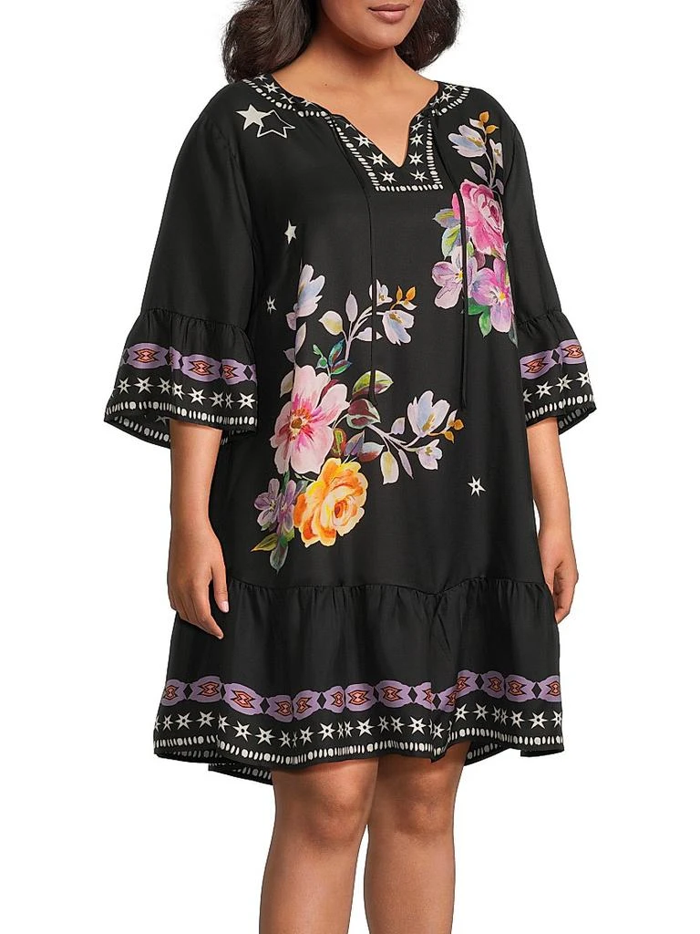 Johnny Was Plus Hailee Floral Peasant Dress 4