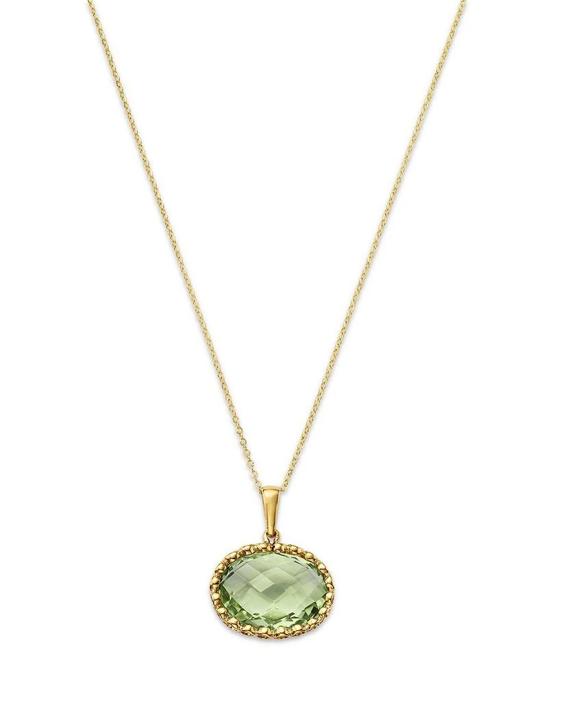 Bloomingdale
s Fine Collection Prasiolite Oval Bezel Pendant Necklace in 14K Yellow Gold, 16-18" 1
