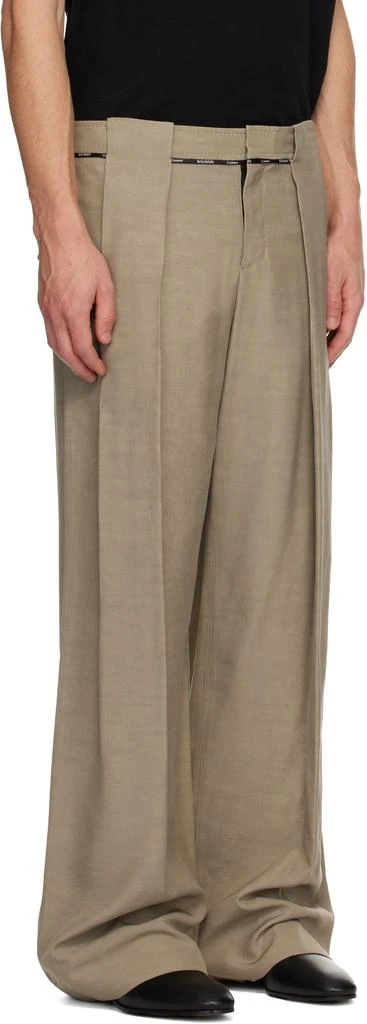 Balmain Taupe Pleated Trousers 2