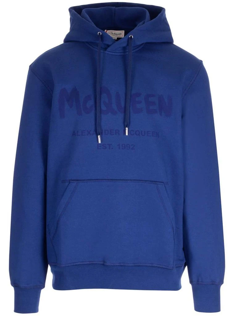 Alexander McQueen Alexander McQueen Logo Printed Drawstring Hoodie 1