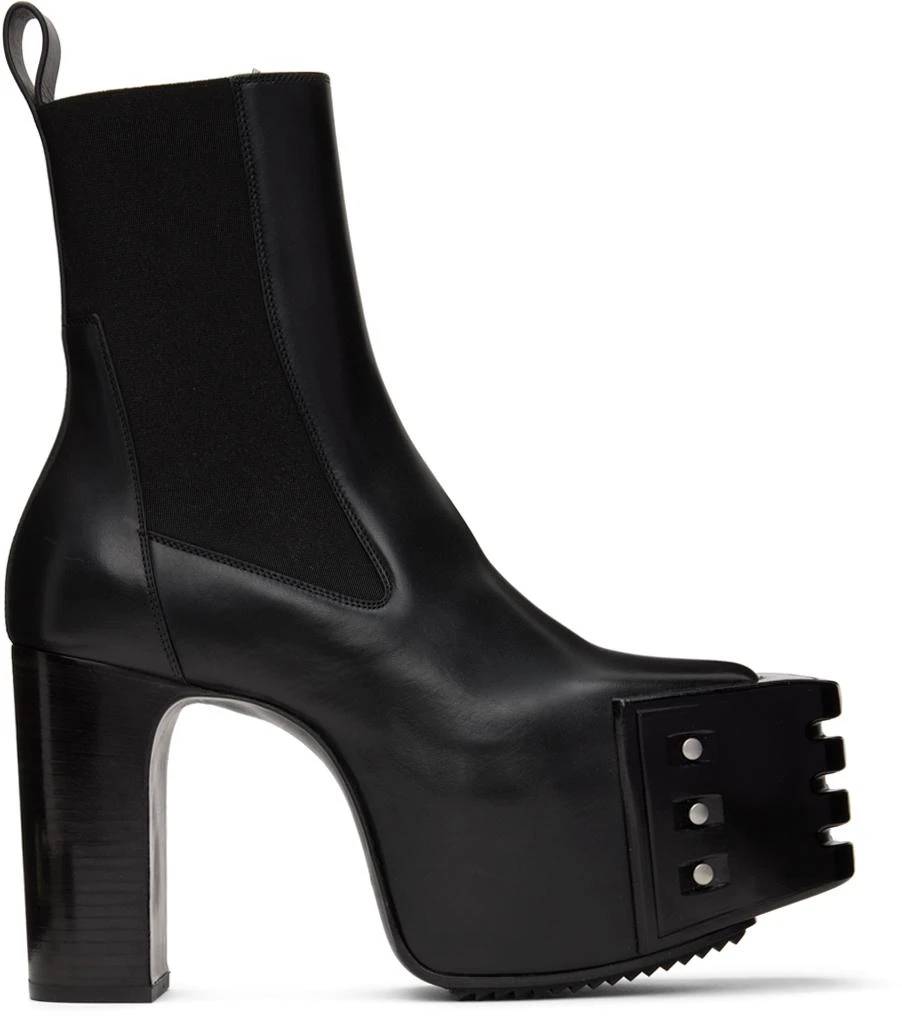 Rick Owens Black Grilled Chelsea Boots 1