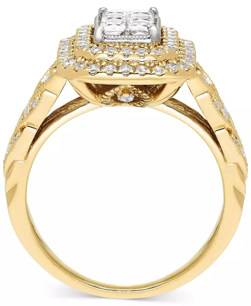 Macy
s Diamond Emerald Shaped Double Halo Cluster Ring (1 ct. t.w.) in 14k Two-Tone Gold 3