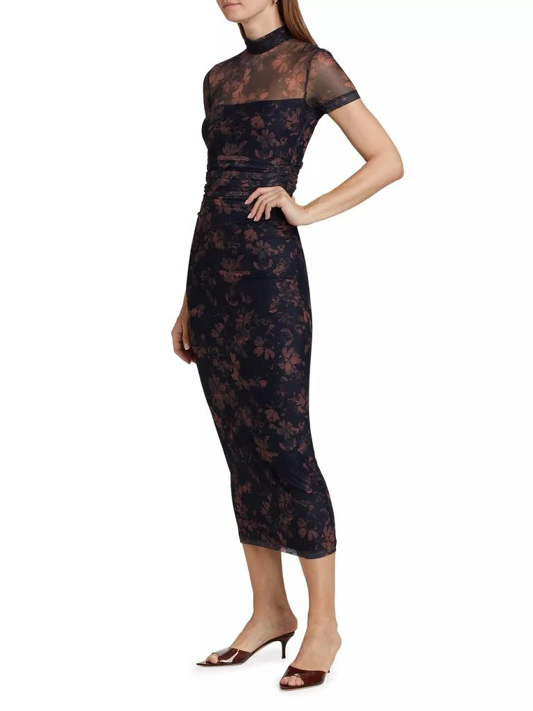 Amanda Uprichard Dominique Floral Illusion Body-Con Midi-Dress 4