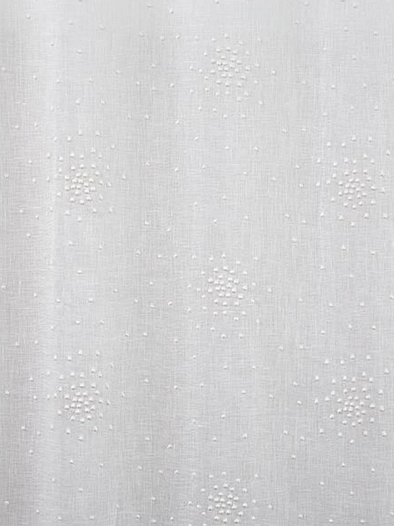 Callisto Home Iris Embroidered Ivory Linen Curtain Panel 2