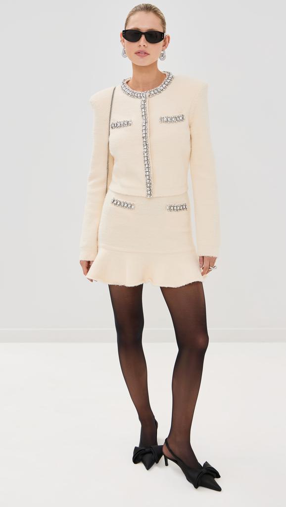 ミニスカート SELF PORTRAIT KNIT MINI SKIRT Cream Soft Knit Mini Skirt – self-portrait-US