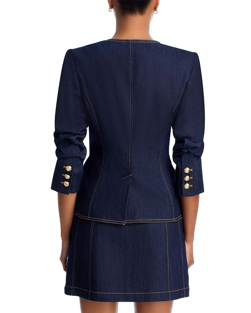 Cinq à Sept Chris Ruched Denim Jacket 5