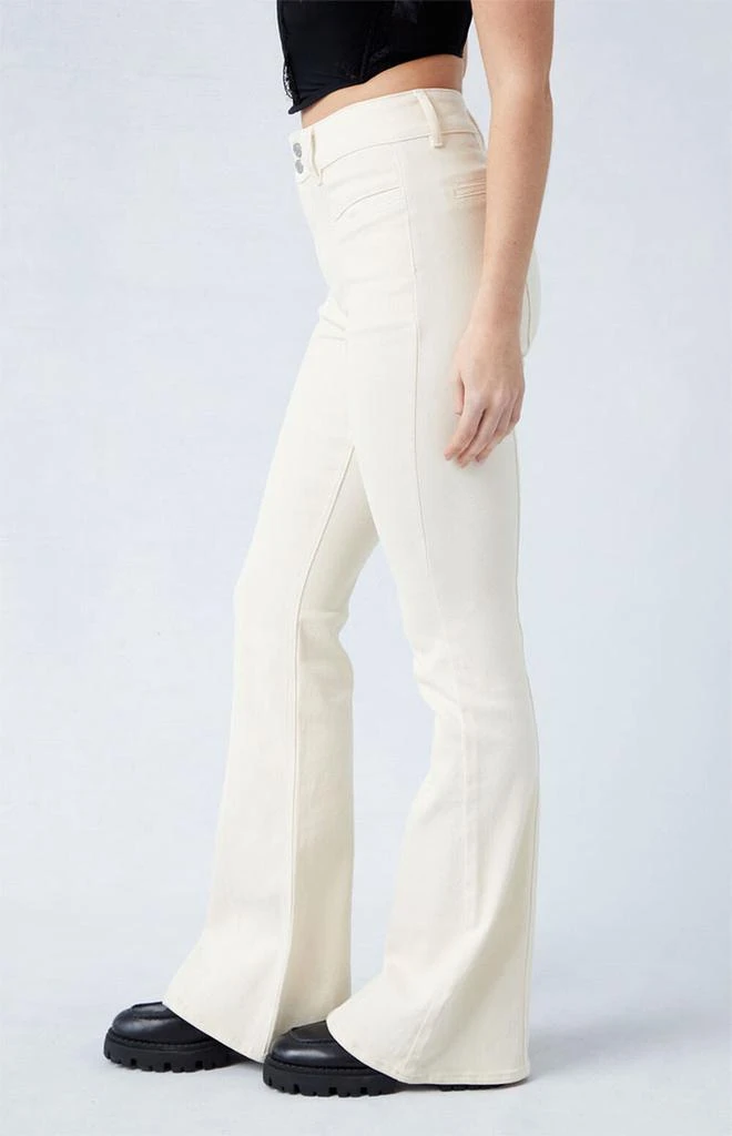 PacSun Cream High Waisted Flare Pants 3