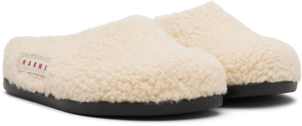 Marni Kids Off-White Logo Patch Mules 4