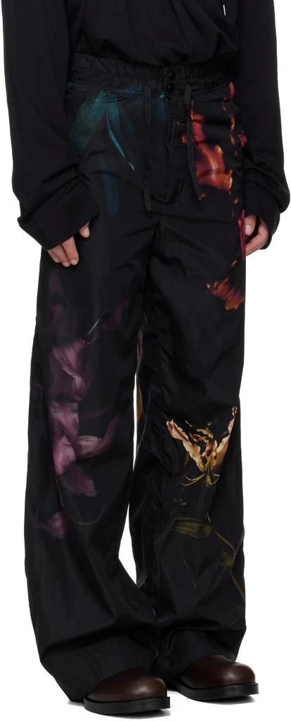 Dries Van Noten Black Floral Print Trousers 2