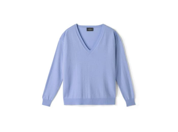 Eric Bompard Pull col V ample - Femme - BLEU AQUARELLE 1