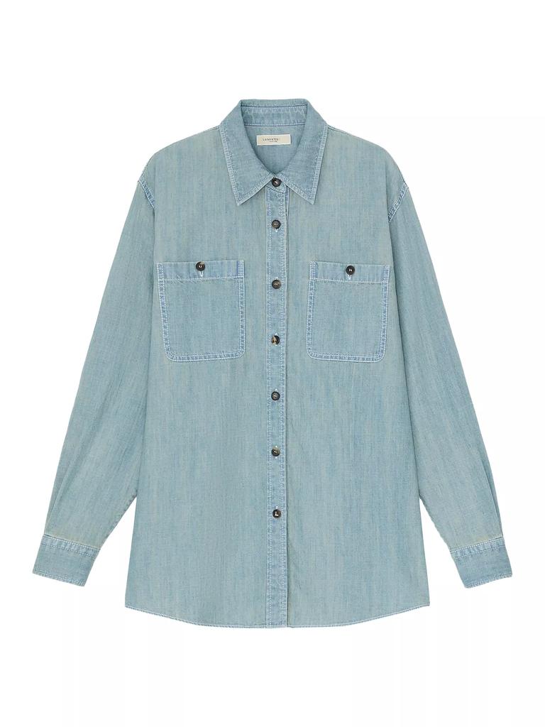 Lafayette 148 New York Patch Pocket Denim Shirt