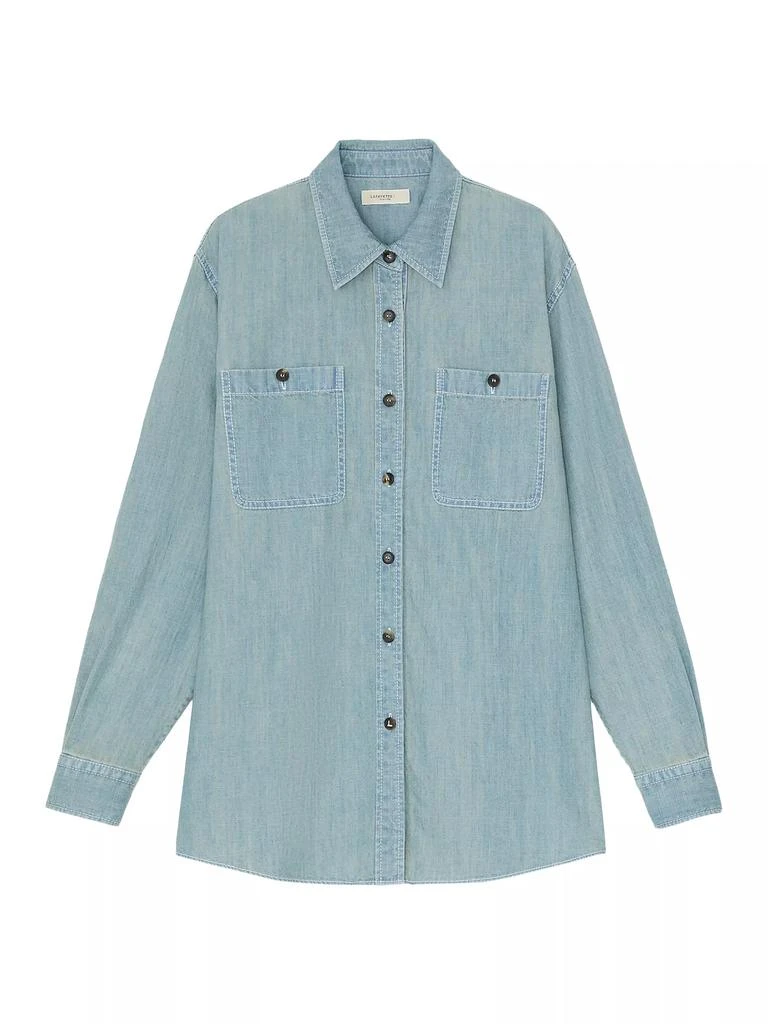 Lafayette 148 New York Patch Pocket Denim Shirt 1