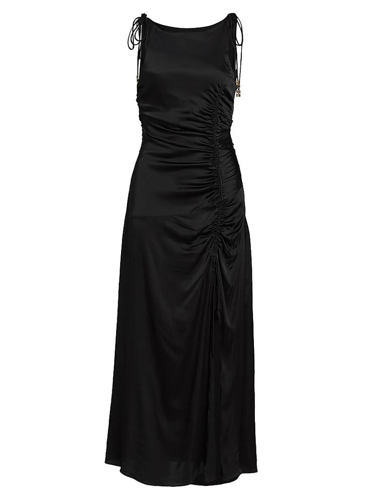 Ganni Satin Gathered Maxi Dress 1