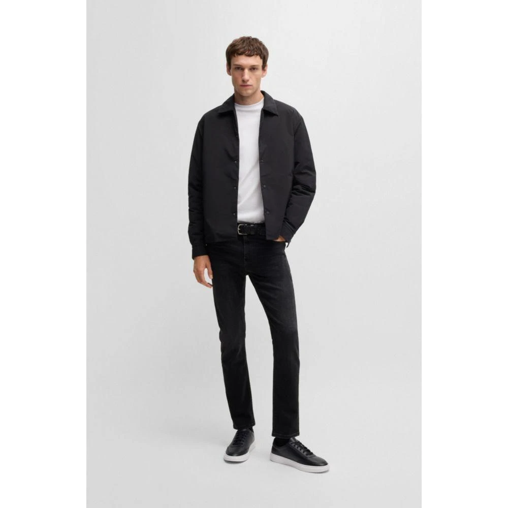 Hugo Boss Coated-leather trainers with gold-tone logo 2