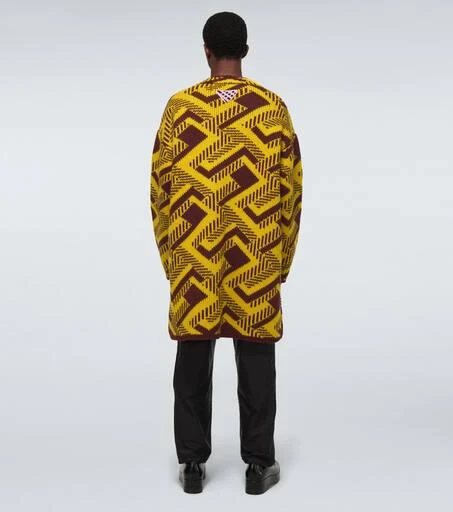 Prada V-neck jacquard wool sweater 4