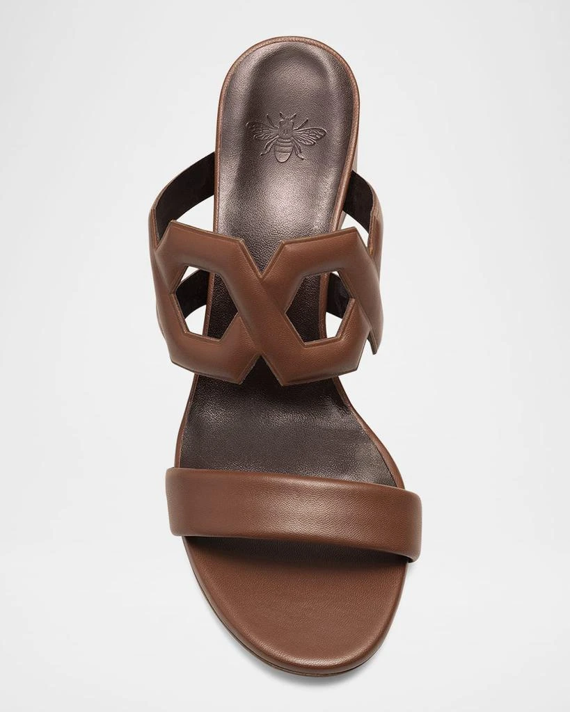 Bougeotte Leather Block-Heel Slide Sandals 3