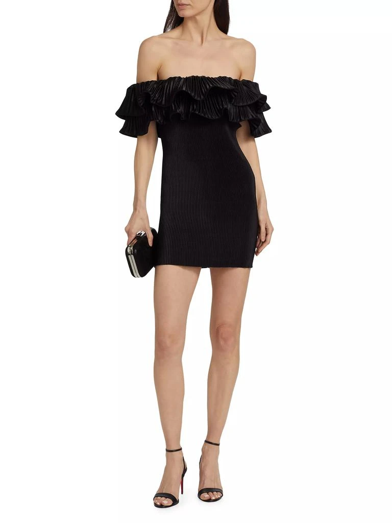 L'Idée Off-The-Shoulder Pleated Minidress 2