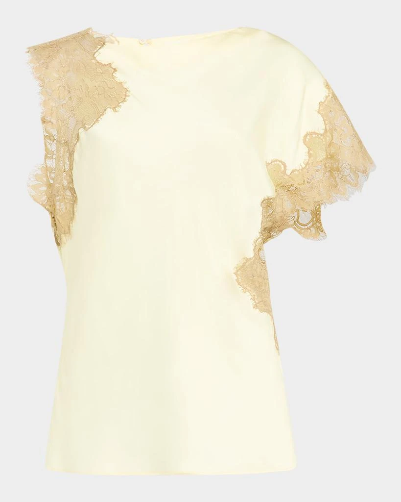 A.L.C. Alessia Satin and Lace Top 1