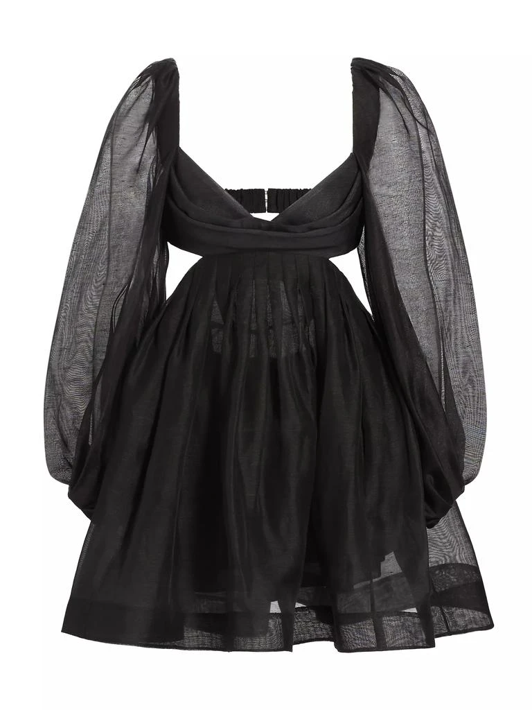 Zimmermann Harmony Linen-Silk Cut-Out Minidress 1