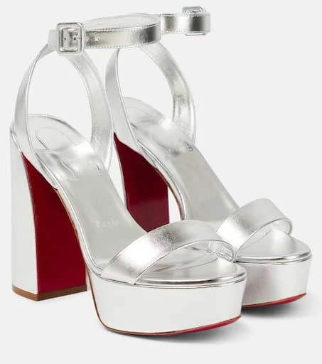 Christian Louboutin Movida Sabina metallic leather platform sandals 1