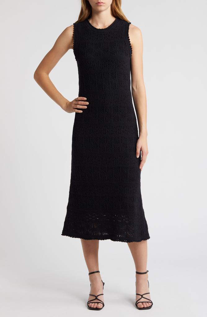 Chelsea28 Sleeveless Pointelle Sweater Dress